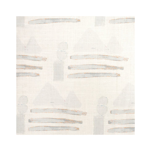 Sail Away Dove grey white stripe cotton and oyster linen stripe fabric - Kerri Rosenthal
