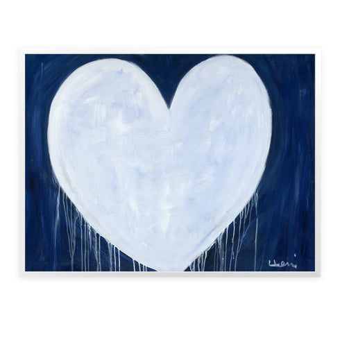 Shape Of My Heart indigo blue art print by Kerri Rosenthal - Unique artwork for living room wall decor