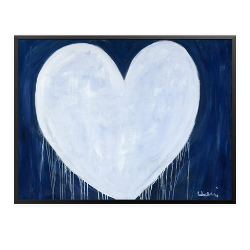 Shape Of My Heart indigo blue art print by Kerri Rosenthal - Unique artwork for living room wall decor