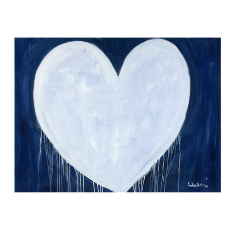 Shape Of My Heart indigo blue art print by Kerri Rosenthal - Unique artwork for living room wall decor