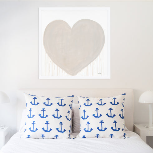 Simple Kinda Love beige art print by Kerri Rosenthal - Unique artwork for living room, bedroom wall decor