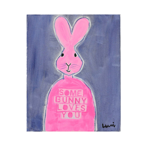 Some Bunny Loves You word art print by Kerri Rosenthal - Unique artwork for living room wall decor