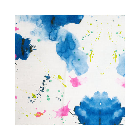Splat KR multi cotton and oyster linen fabric - Kerri Rosenthal