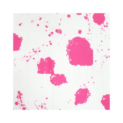 Splat pop pink white cotton and oyster linen fabric - Kerri Rosenthal