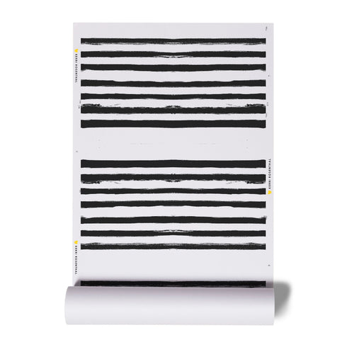 High quality White ground with black stripe on stripe carbon wallpaper by kerri rosenthal - designer wall paper