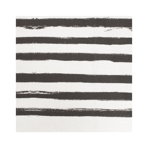 Stripe on Stripe Carbon Linen Fabric - irregular stripes black and white designer home fabrics by Kerri Rosenthal