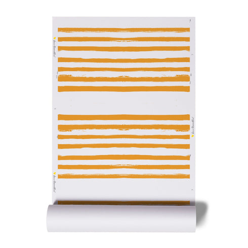 High quality White ground with orange stripe on stripe clementine wallpaper by kerri rosenthal - designer wall paper