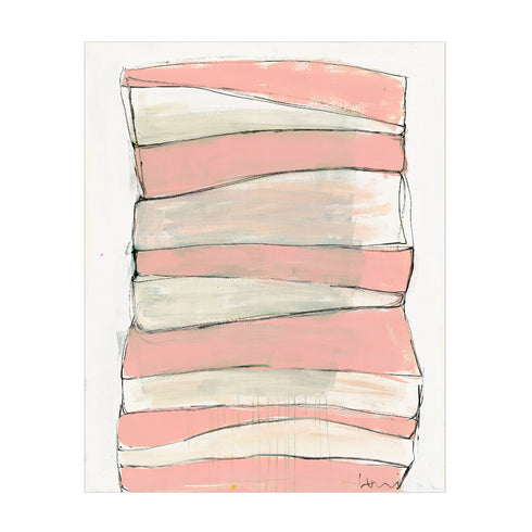 Summer Stripes Peach Art Print - Original artwork by Kerri Rosenthal