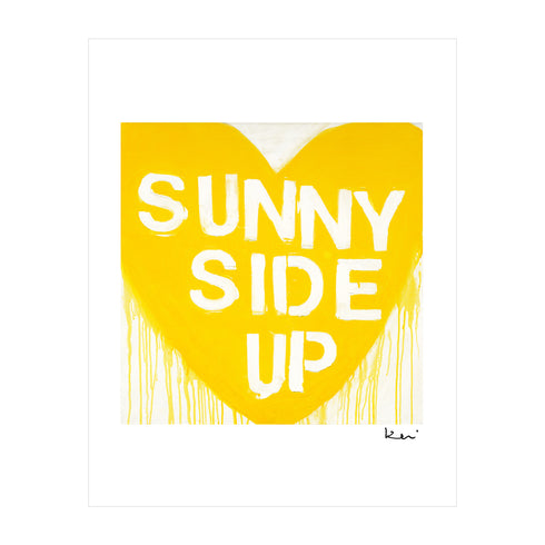 Sunny Side Up Mini Yellow White Art Print - Modern decor wall art sets by Kerri Rosenthal