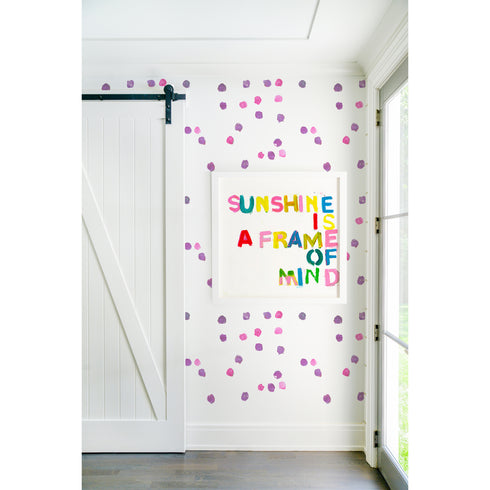 Sunshine is a Frame of Mind colorful word art print by Kerri Rosenthal - Unique artwork for living room wall decor