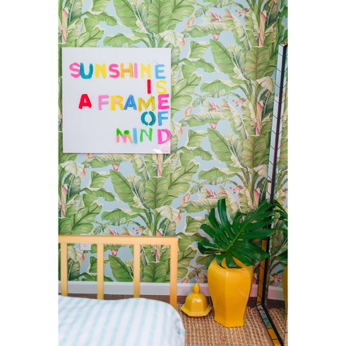 Sunshine is a Frame of Mind colorful word art print by Kerri Rosenthal - Unique artwork for living room wall decor