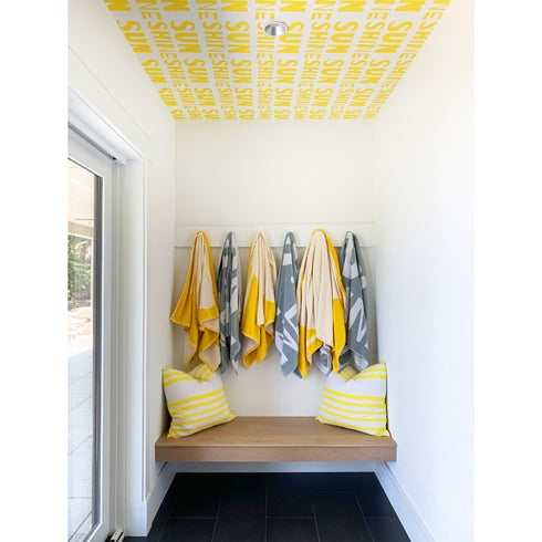 Simple High quality white ground with yellow sunshine wallpaper by kerri rosenthal - designer wall paper