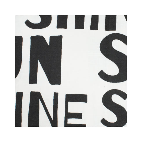 Sunshine Carbon black white cotton and oyster linen fabric - Kerri Rosenthal