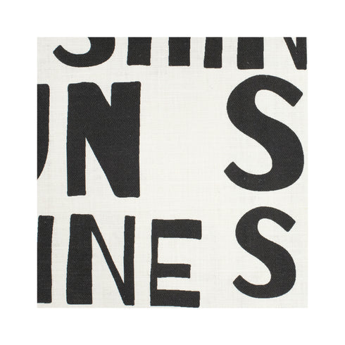 Sunshine Carbon black white cotton and oyster linen fabric - Kerri Rosenthal