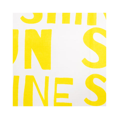 Sunshine yellow white cotton and oyster linen fabric - Kerri Rosenthal