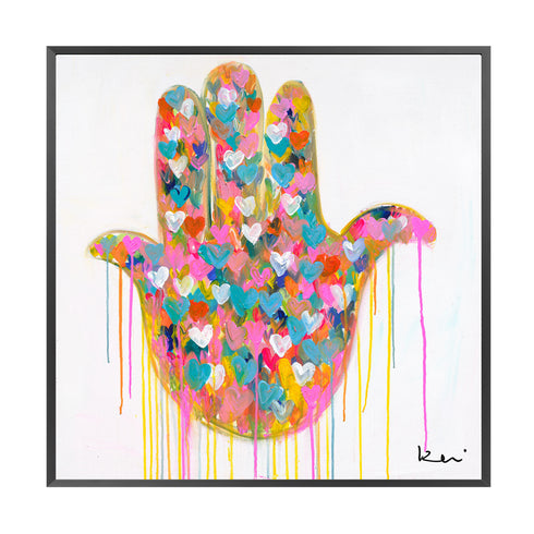 Super Duper Hamsa colorful art print by Kerri Rosenthal - Unique artwork for living room wall decor