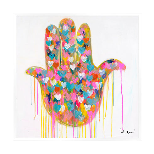 Super Duper Hamsa colorful art print by Kerri Rosenthal - Unique artwork for living room wall decor