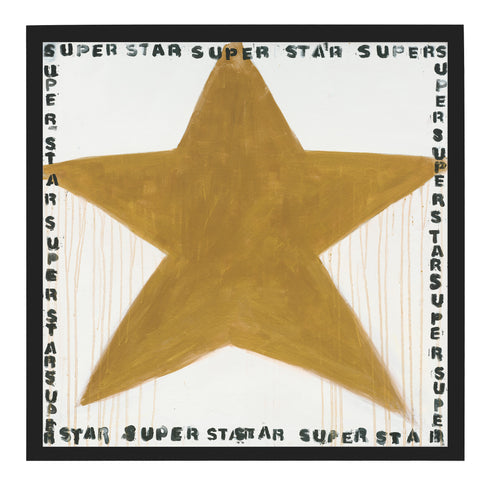 Super Star gold art print Artwork by Kerri Rosenthal - Unique artwork for living room wall decor
