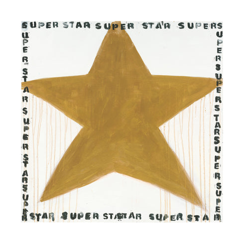 Super Star gold art print Artwork by Kerri Rosenthal - Unique artwork for living room wall decor