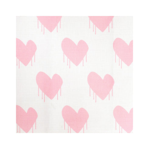 Sweethearts Bubblegum pink cotton and oyster linen fabric - Kerri Rosenthal