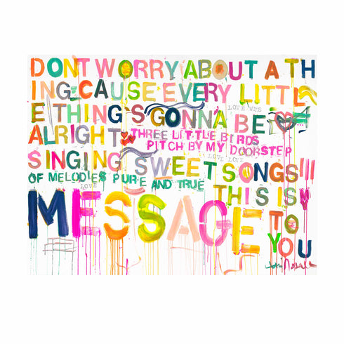 Sweet Songs colorful word art print Artwork by Kerri Rosenthal - Unique artwork for living room wall decor