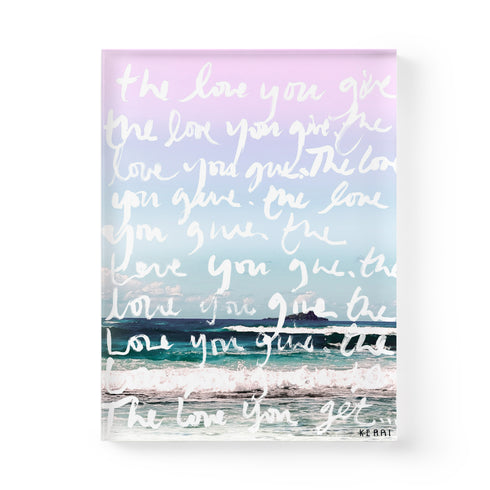 Sand + Soul Sunset word art print by Kerri Rosenthal - Unique artwork for living room wall decor