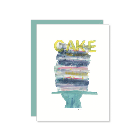 Have Your Cake And Eat It too White Green greeting card