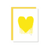 Drippy yellow white heart greeting card