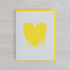 Drippy yellow white heart greeting card