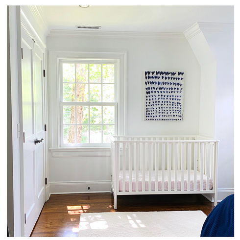 20/20 Vision Heart Art Print White Ground Blue Hearts in baby room, nursery decor by Kerri Rosenthal