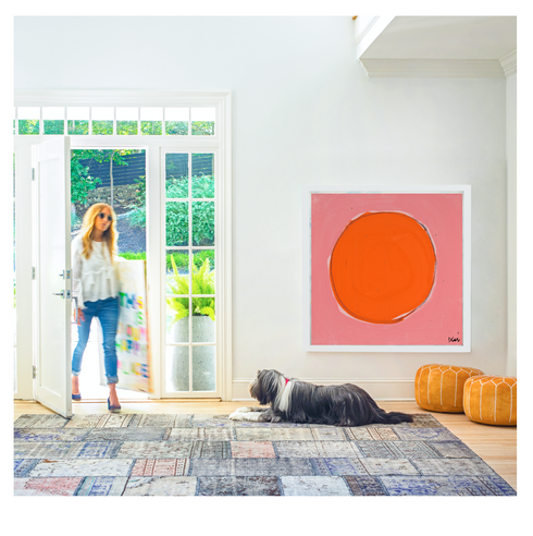 Dot - Bubblegum Poppy Art Print by Kerri Rosenthal - Unique artwork decor