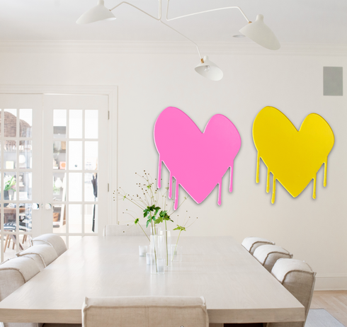 Drippy Heart Cut-Out Artwork by Kerri Rosenthal - Unique artwork for living room decor