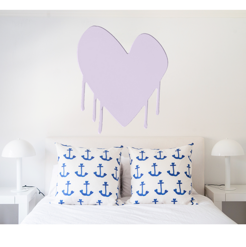Drippy Heart Cut-Out Artwork Mauve by Kerri Rosenthal - Unique artwork for living room decor