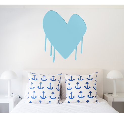 Drippy Heart Cut-Out Artwork True Blue by Kerri Rosenthal - Unique artwork for decor