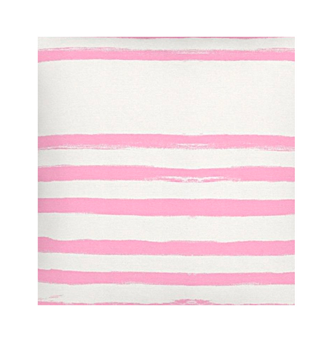 Stripe on stripe bubblegum pink white cotton and oyster linen fabric - Kerri Rosenthal