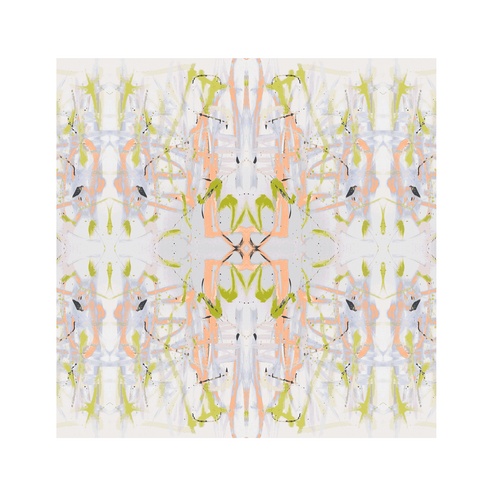 Tell Me Why Sorbet cotton and oyster linen fabric - Kerri Rosenthal