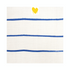 Mr. Sharpie Indigo blue stripes cotton and oyster linen fabric - Kerri Rosenthal