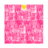 Love Actually pop hot pink with white ground upholstery linen fabric - Kerri Rosenthal