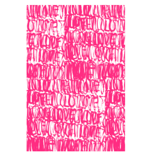Love Actually pop hot pink with white ground upholstery linen fabric - Kerri Rosenthal