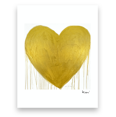 Heart Of Gold Mini Art Print - Modern decor wall art sets by Kerri Rosenthal