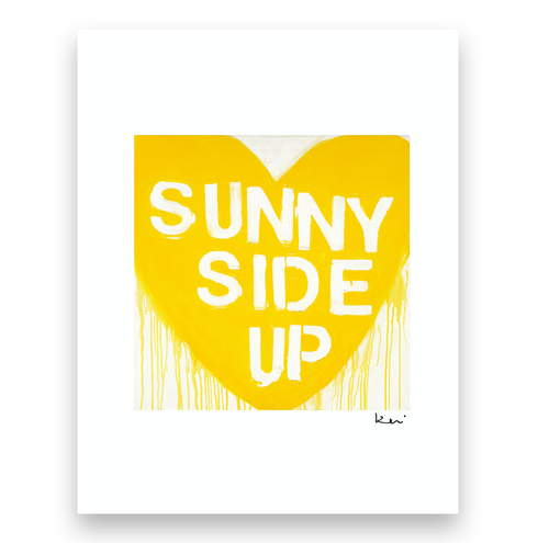 Sunny Side Up Mini Yellow White Art Print - Modern decor wall art sets by Kerri Rosenthal