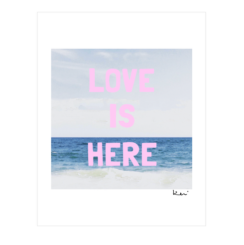Love Is Here Beach Mini Art Print