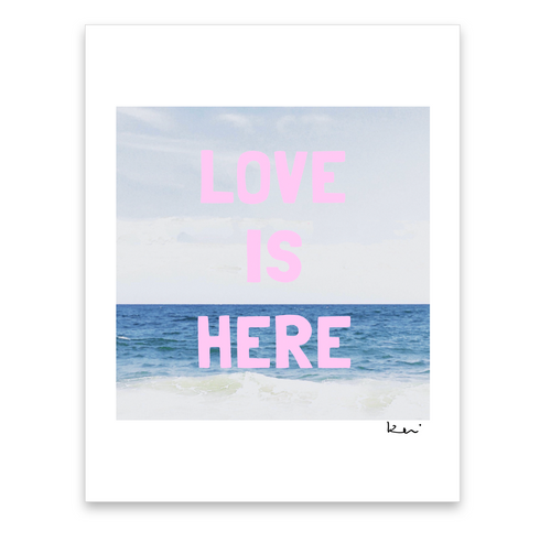 Love Is Here Beach Mini Art Print