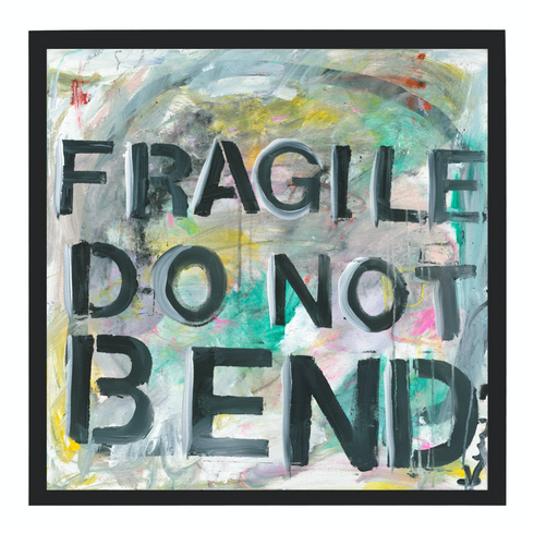 Fragile Do Not Bend colorful art print by Kerri Rosenthal - Wall word art framed unique artwork for living room wall decor