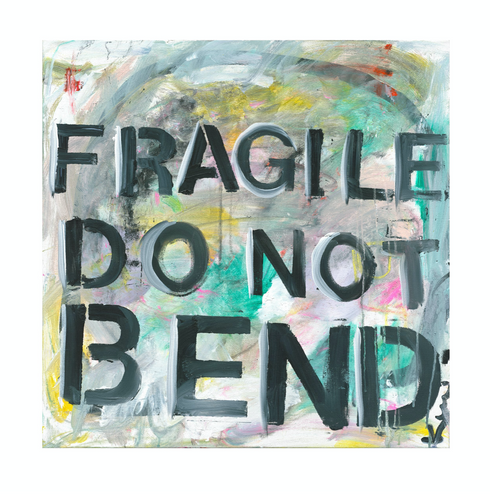 Fragile Do Not Bend colorful art print by Kerri Rosenthal - Wall word art framed unique artwork for living room wall decor