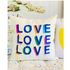 Colorful multi Love On Repeat cute decorative throw pillows by Kerri Rosenthal