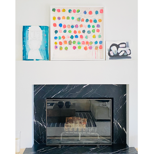 Moonies colorful art print by Kerri Rosenthal - Unique artwork for living room wall decor