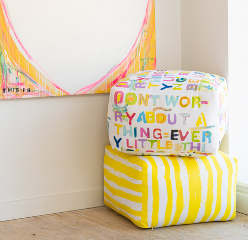 Floor Block- My Message Ottoman - Kerri Rosenthal