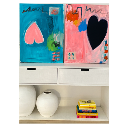 Adore Art Print original artwork for living room wall decorative art by Kerri Rosenthal