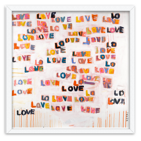 Love Letters colorful word art print by Kerri Rosenthal - Unique artwork for living room wall decor